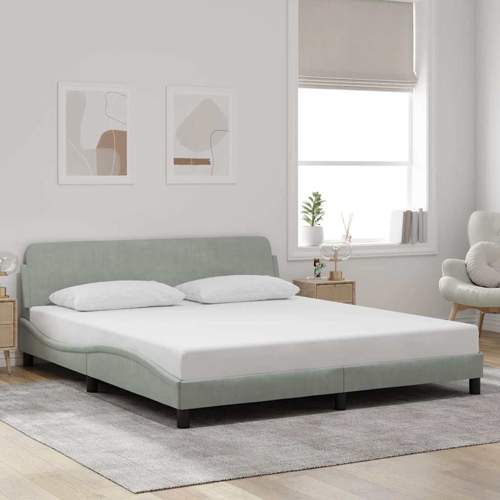 Okvir za krevet Dover svjetlosivi 180x200 cm baršunasti
