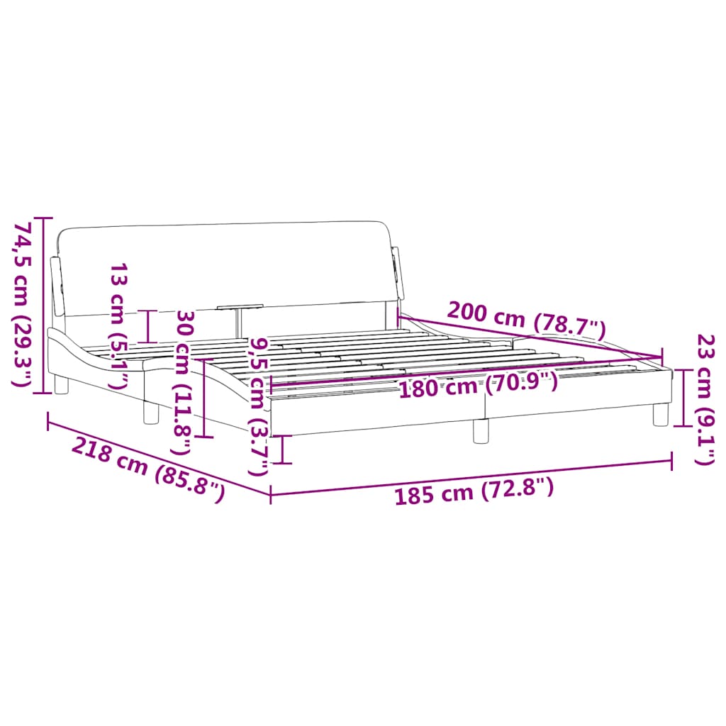 Okvir za krevet Dover bijeli 180x200 cm od umjetne kože