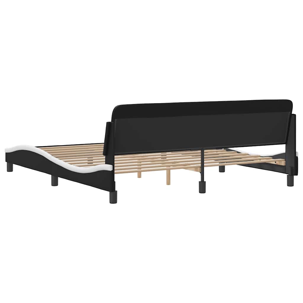 Okvir za krevet Dover crno-bijeli 180x200cm umjetna koža