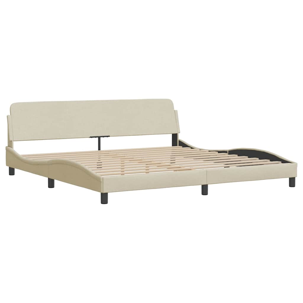 Okvir za krevet Dover krem 200x200 cm od tkanine