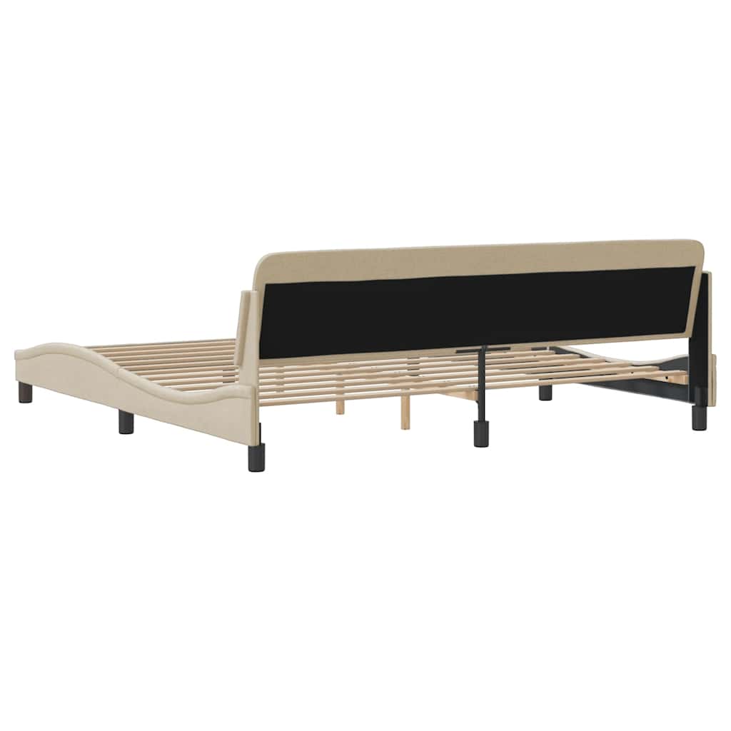 Okvir za krevet Dover krem 200x200 cm od tkanine
