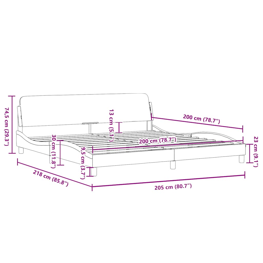 Okvir za krevet Dover krem 200x200 cm od tkanine