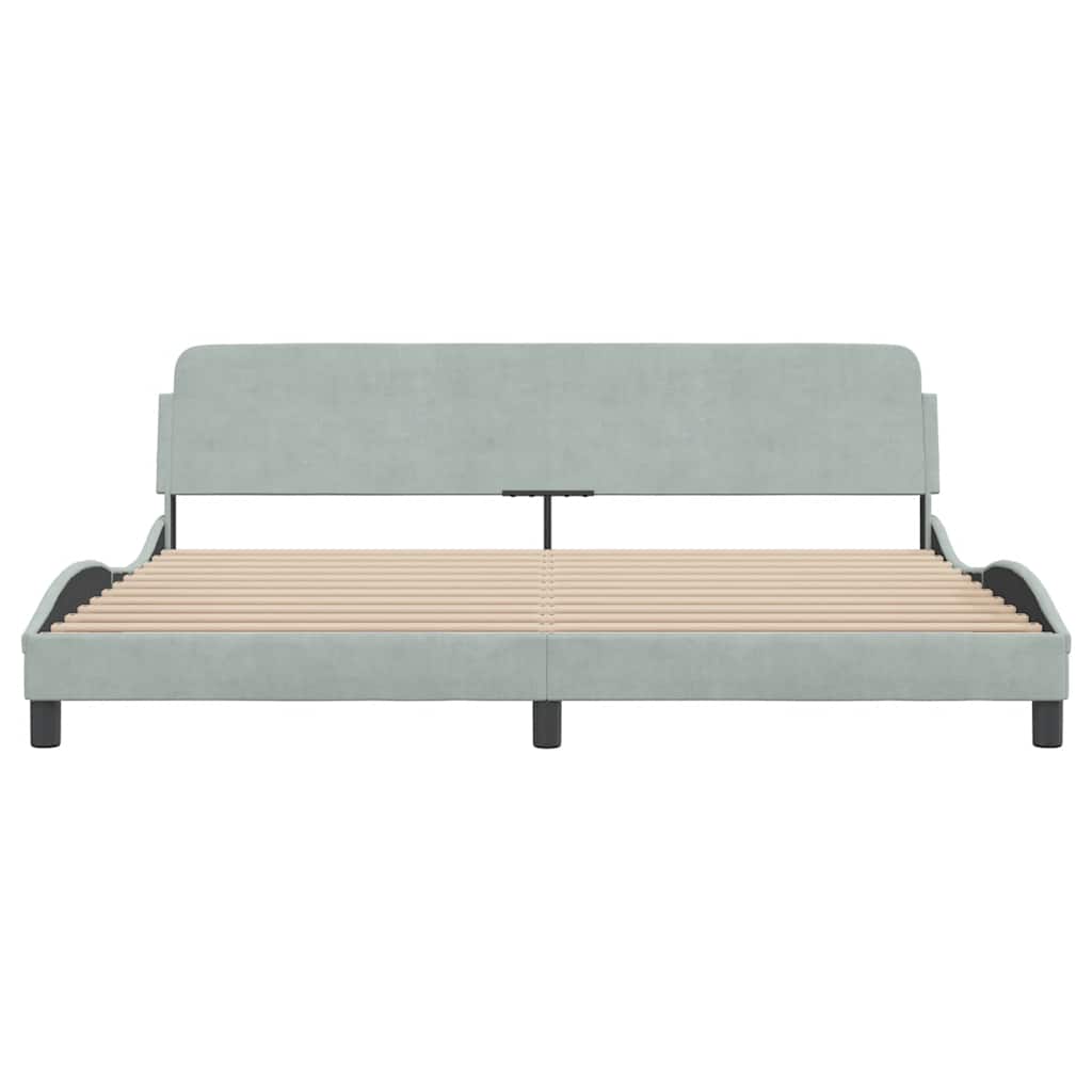 Okvir za krevet Dover svjetlosivi 200 x 200 cm baršunasti