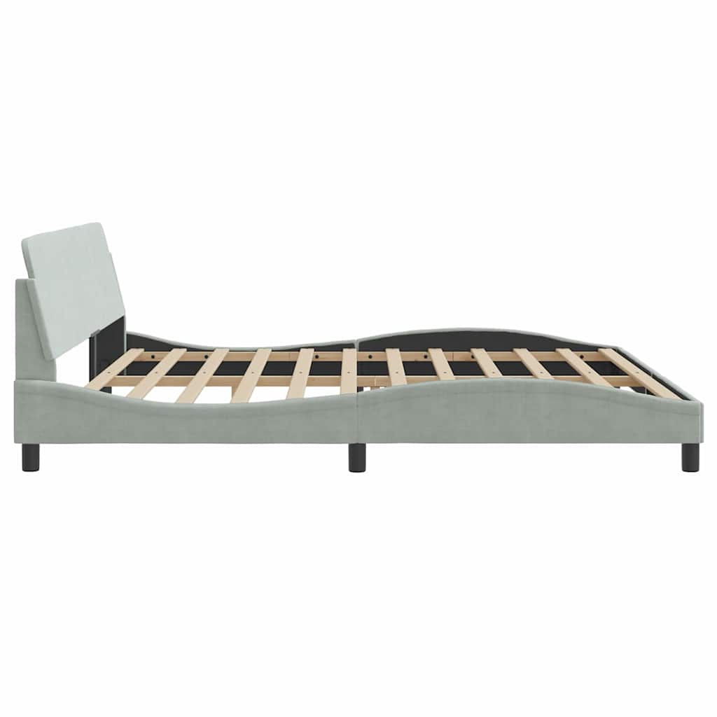 Okvir za krevet Dover svjetlosivi 200 x 200 cm baršunasti