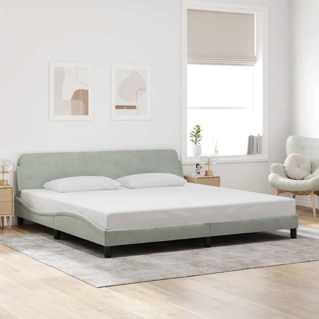 Okvir za krevet Dover svjetlosivi 200 x 200 cm baršunasti
