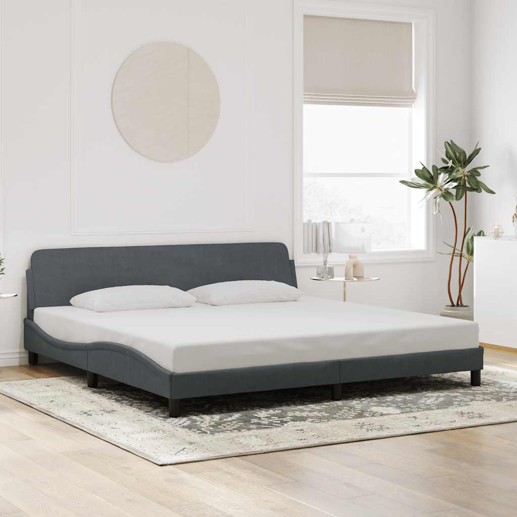Okvir za krevet Dover tamnosivi 200x200 cm baršunasti