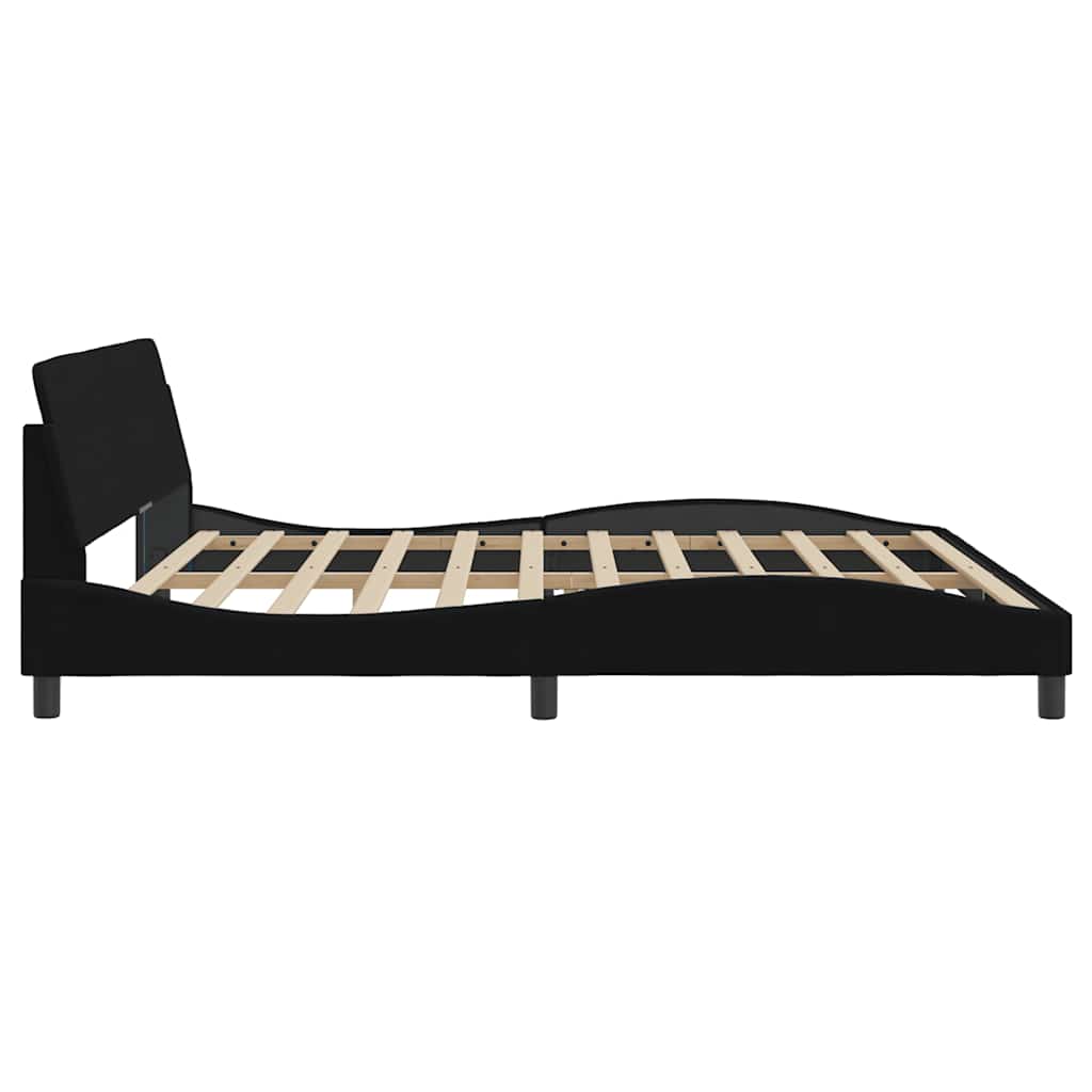 Okvir za krevet Dover crni 200x200 cm baršunasti