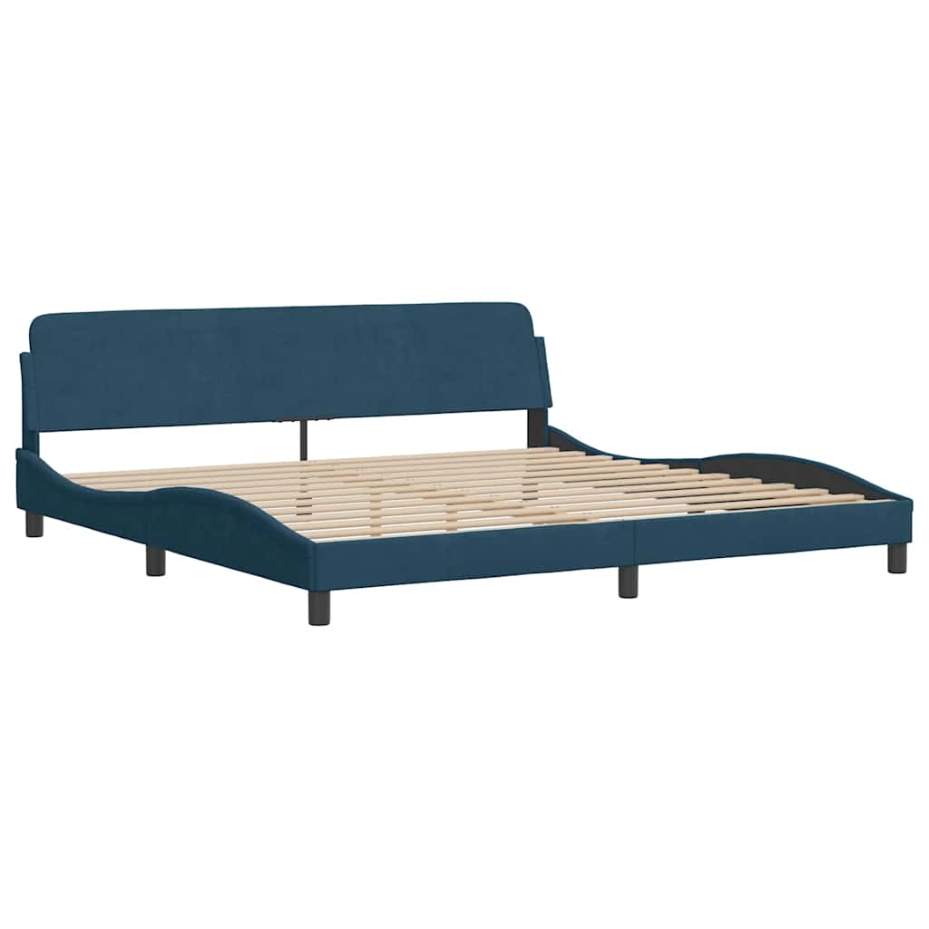Okvir za krevet Dover plavi 200x200 cm baršunasti