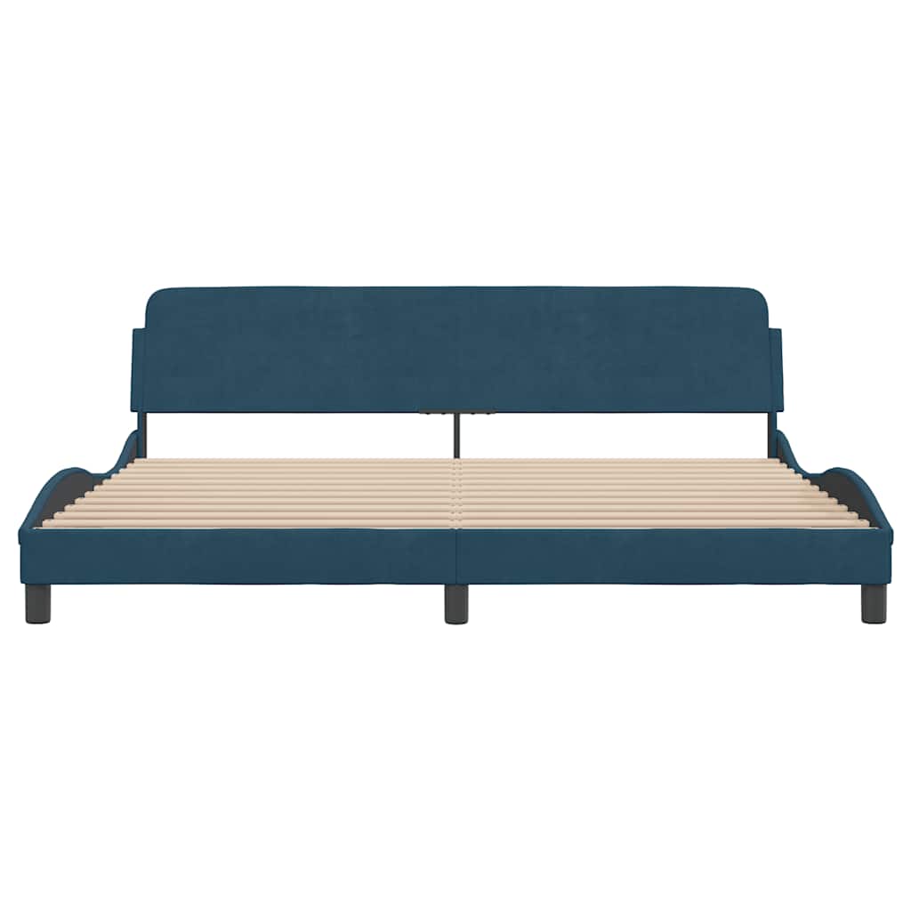 Okvir za krevet Dover plavi 200x200 cm baršunasti