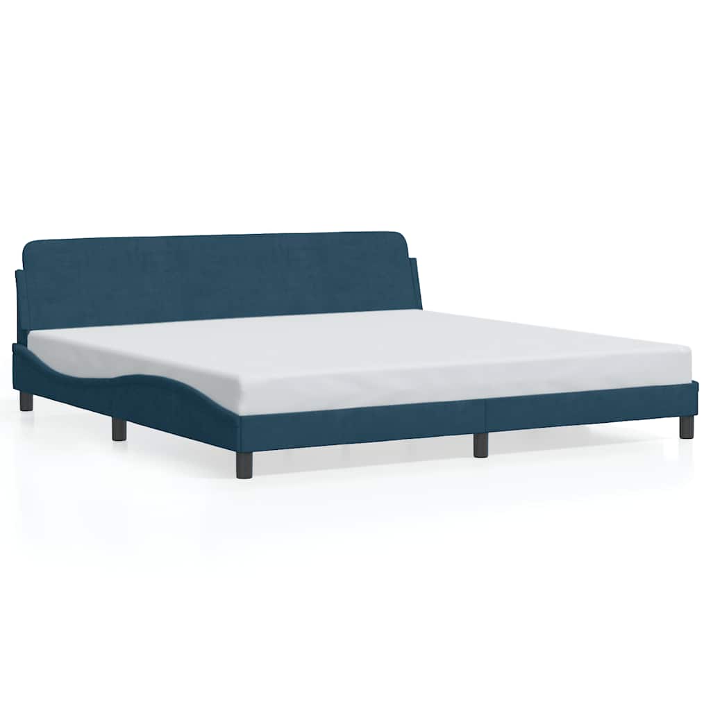 Okvir za krevet Dover plavi 200x200 cm baršunasti