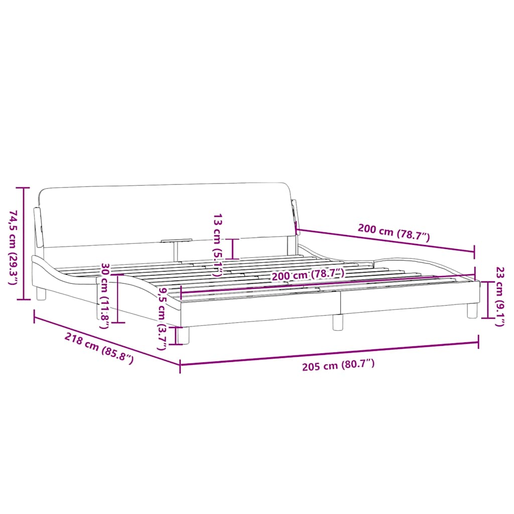 Okvir za krevet Dover sivi 200x200 cm od umjetne kože