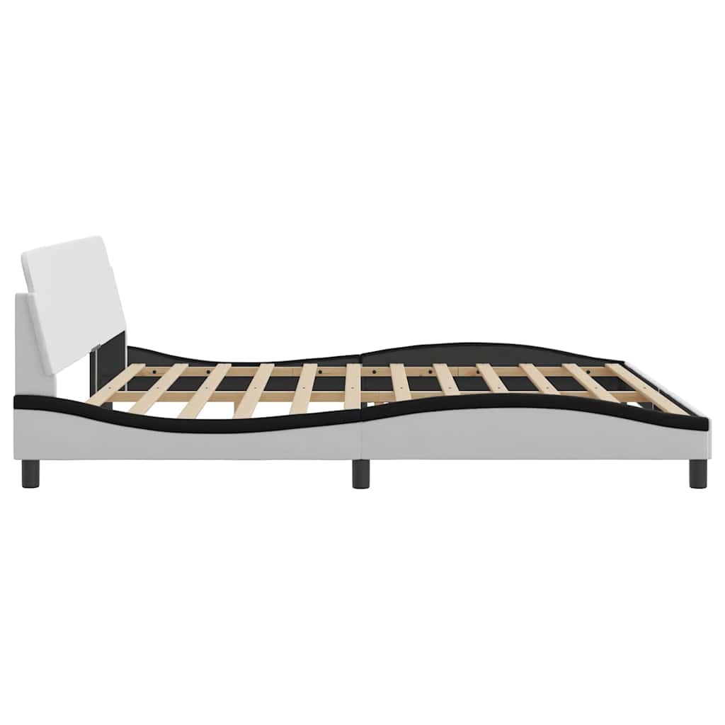 Okvir za krevet Dover bijelo-crni 200x200cm umjetna koža