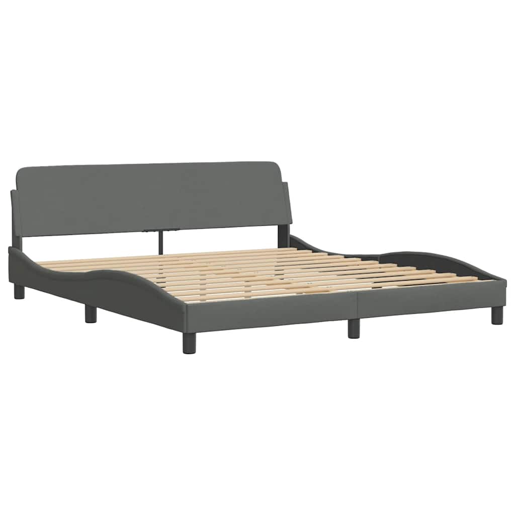 Okvir za krevet Dover tamno sivi 180x200 cm tkanina