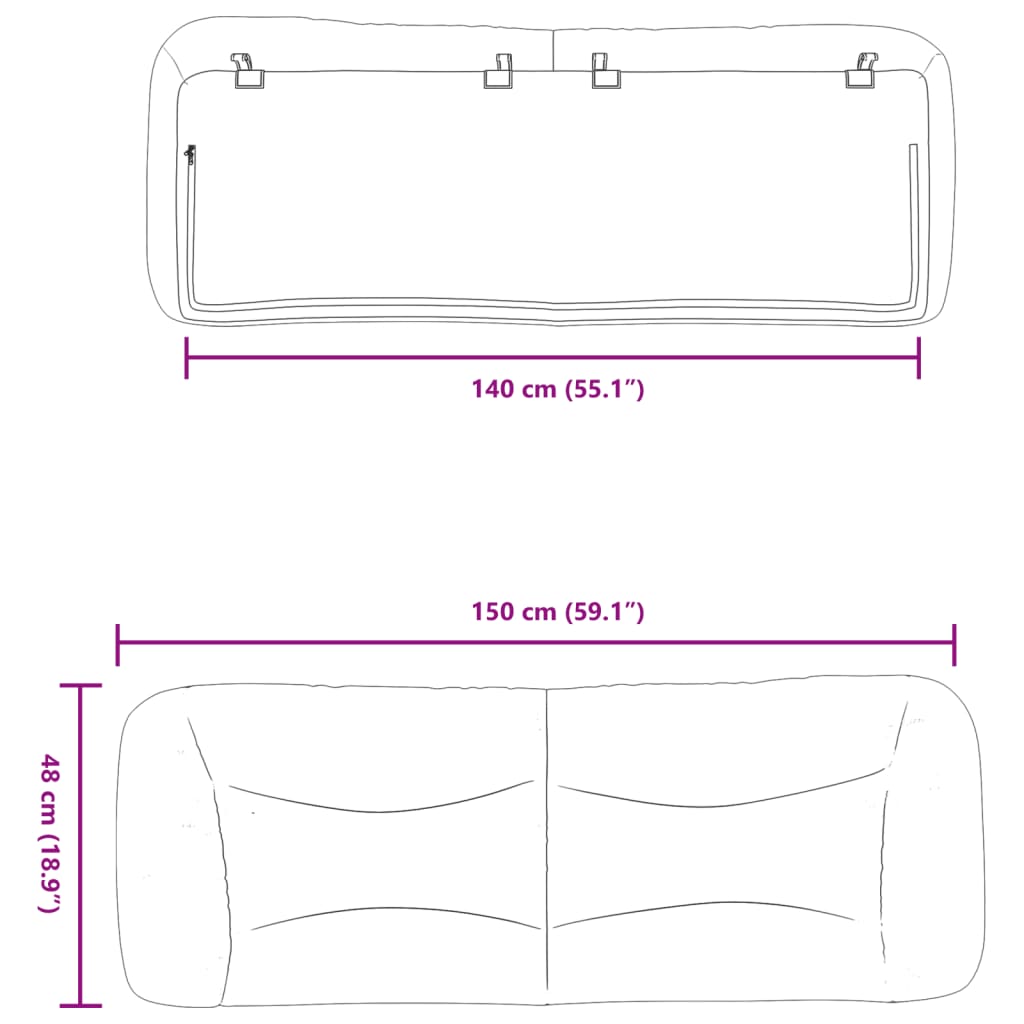 Jastuk za uzglavlje Hvar krem 140 cm od tkanine