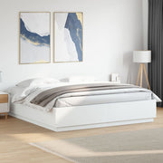 Okvir kreveta LED bijeli 200 x 200 cm konstruirano drvo