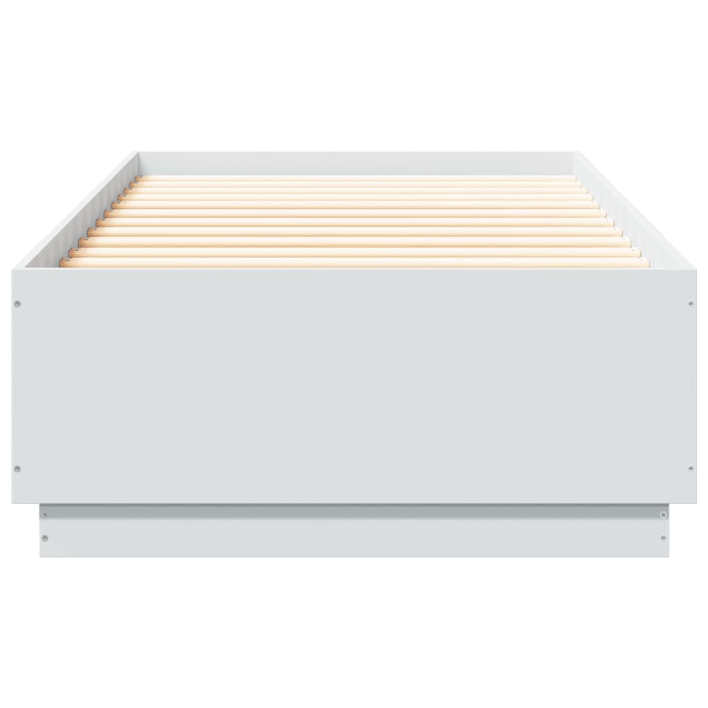 Okvir za krevet s LED svjetlima bijeli 100 x 200 cm drveni
