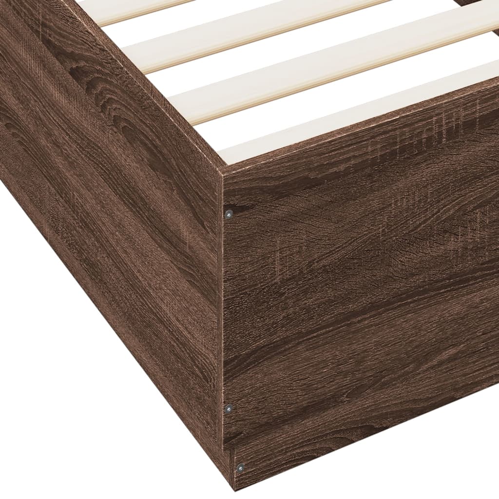 Okvir za krevet s LED svjetlima boja hrasta 90 x 200 cm drveni