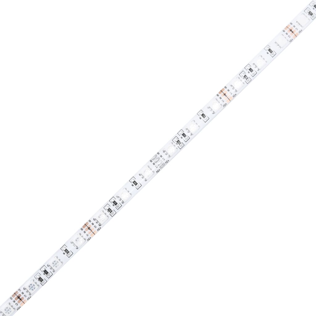 Okvir za krevet s LED svjetlima boja hrasta 135 x 190 cm drveni