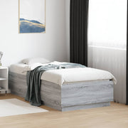 Okvir za krevet s LED svjetlima siva Sonoma 90 x 190 cm drveni