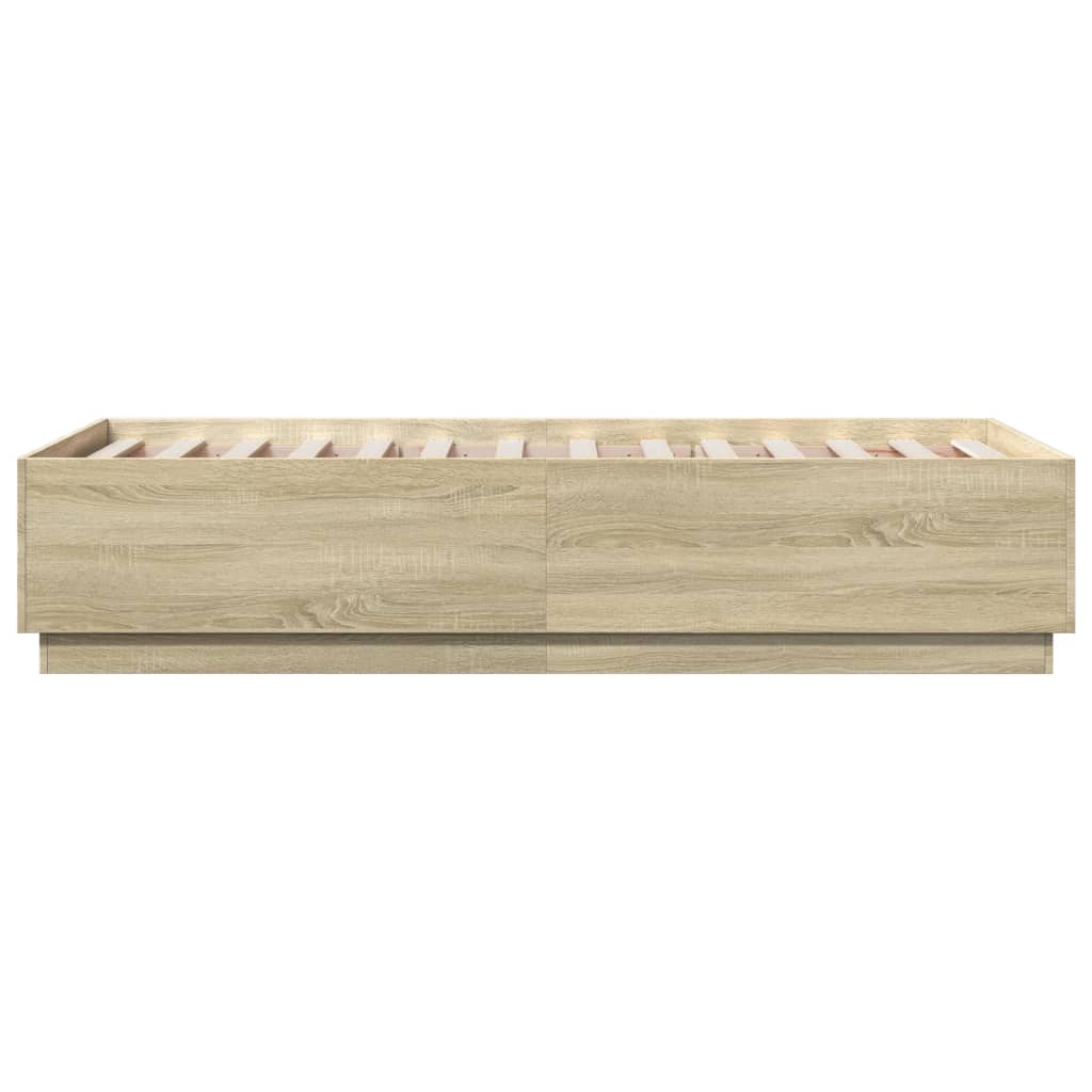 Okvir za krevet s LED svjetlima 75x190 cm od konstruiranog drva