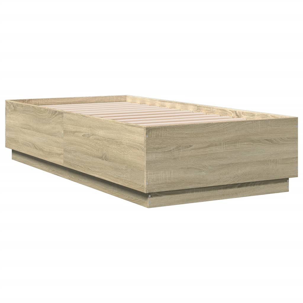 Okvir za krevet s LED svjetlima 75x190 cm od konstruiranog drva
