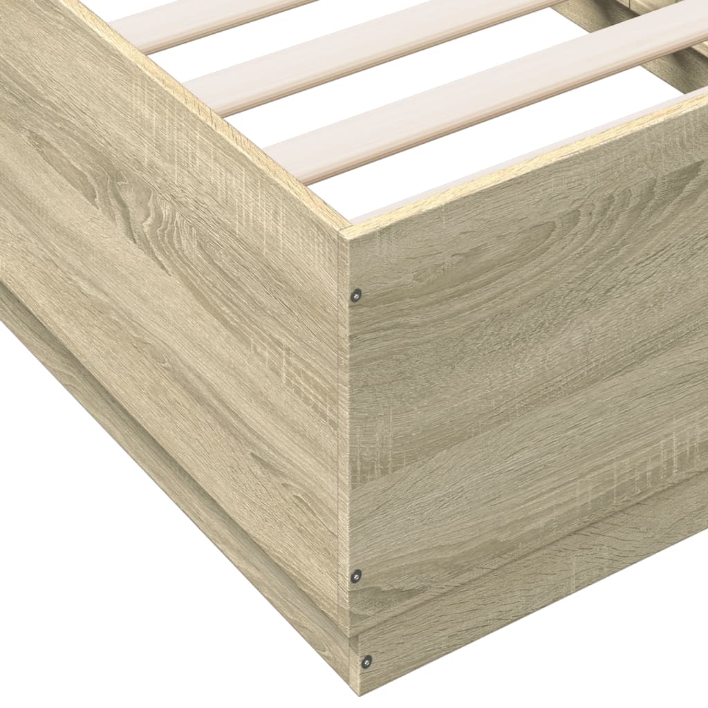 Okvir za krevet s LED svjetlima 75x190 cm od konstruiranog drva