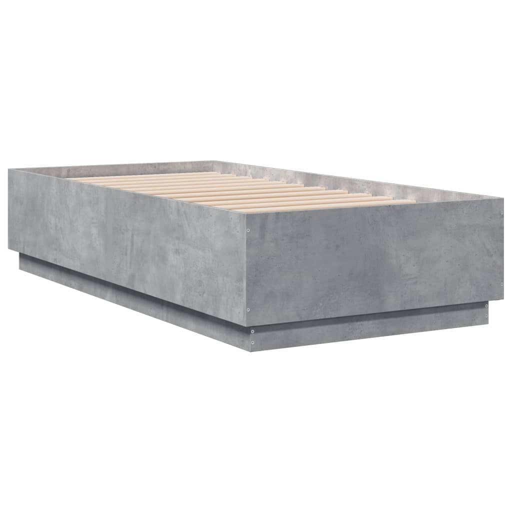 Okvir kreveta s LED svjetlima 75x190 cm od konstruiranog drva