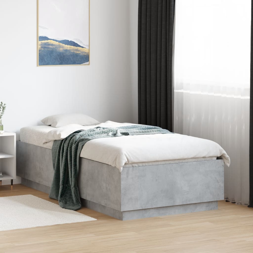 Okvir kreveta s LED svjetlima 75x190 cm od konstruiranog drva
