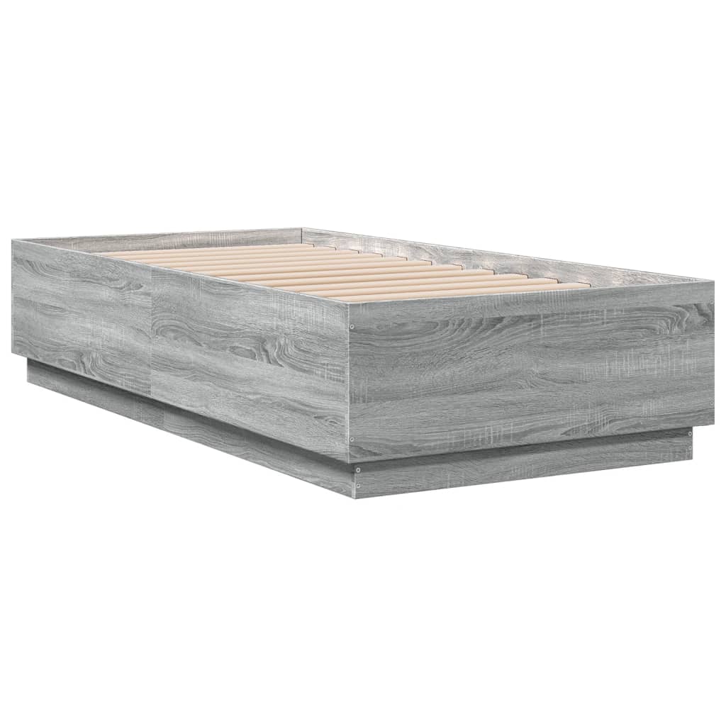 Okvir za krevet s LED svjetlima 75x190 cm od konstruiranog drva