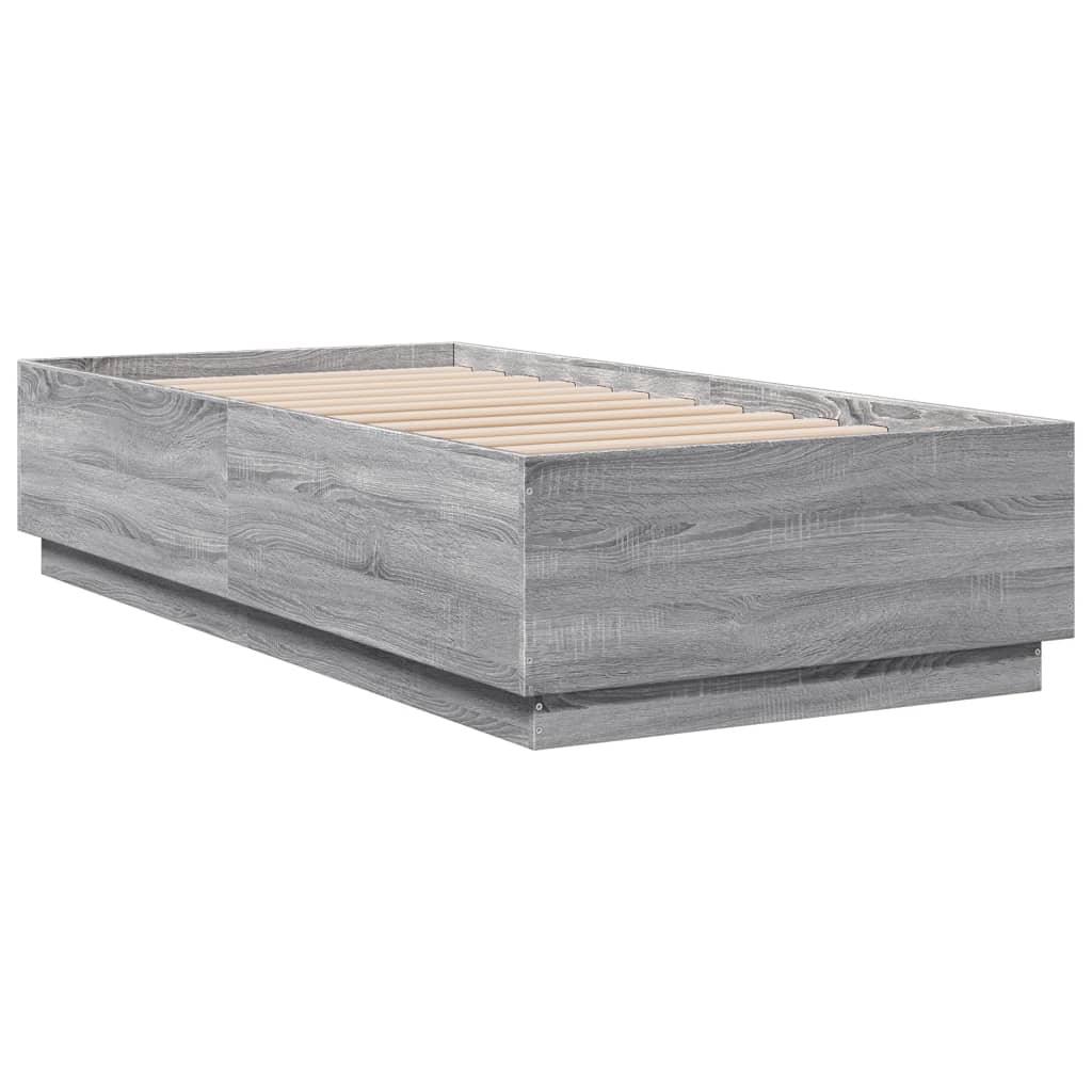 Okvir za krevet s LED svjetlima 75x190 cm od konstruiranog drva