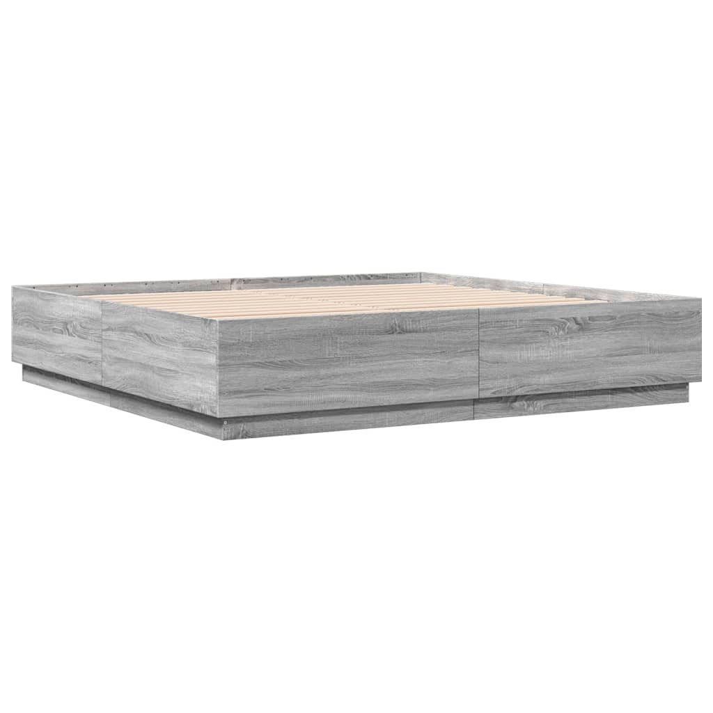 Okvir za krevet boja hrasta 200x200 cm od konstruiranog drva
