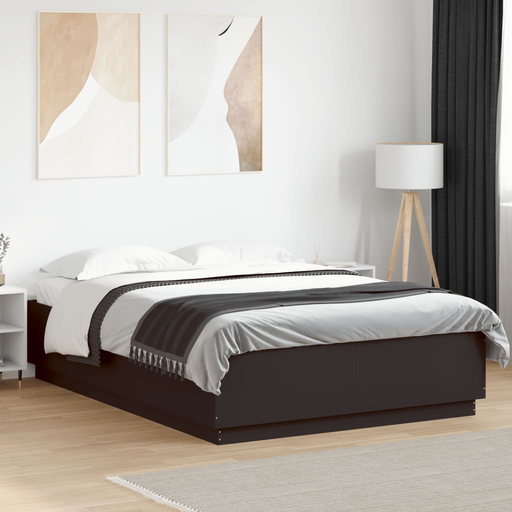 Okvir za krevet crni 150x200 cm konstruirano drvo