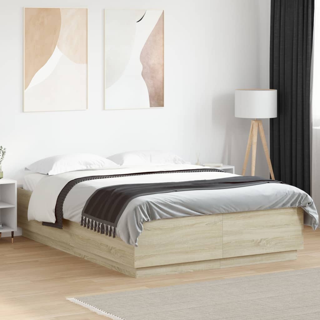 Okvir za krevet boja hrasta 150x200 cm konstruirano drvo