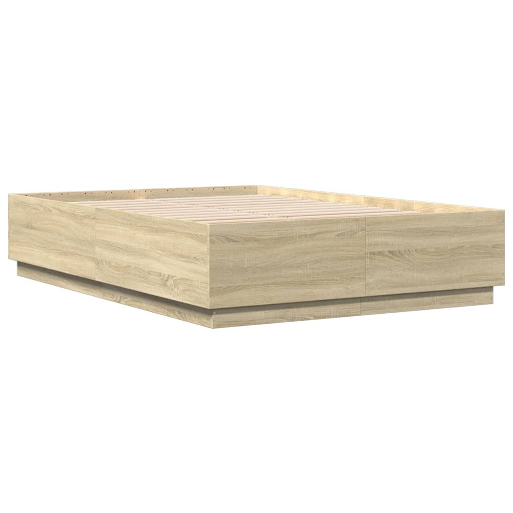 Okvir za krevet boja hrasta 140 x 200 cm konstruirano drvo