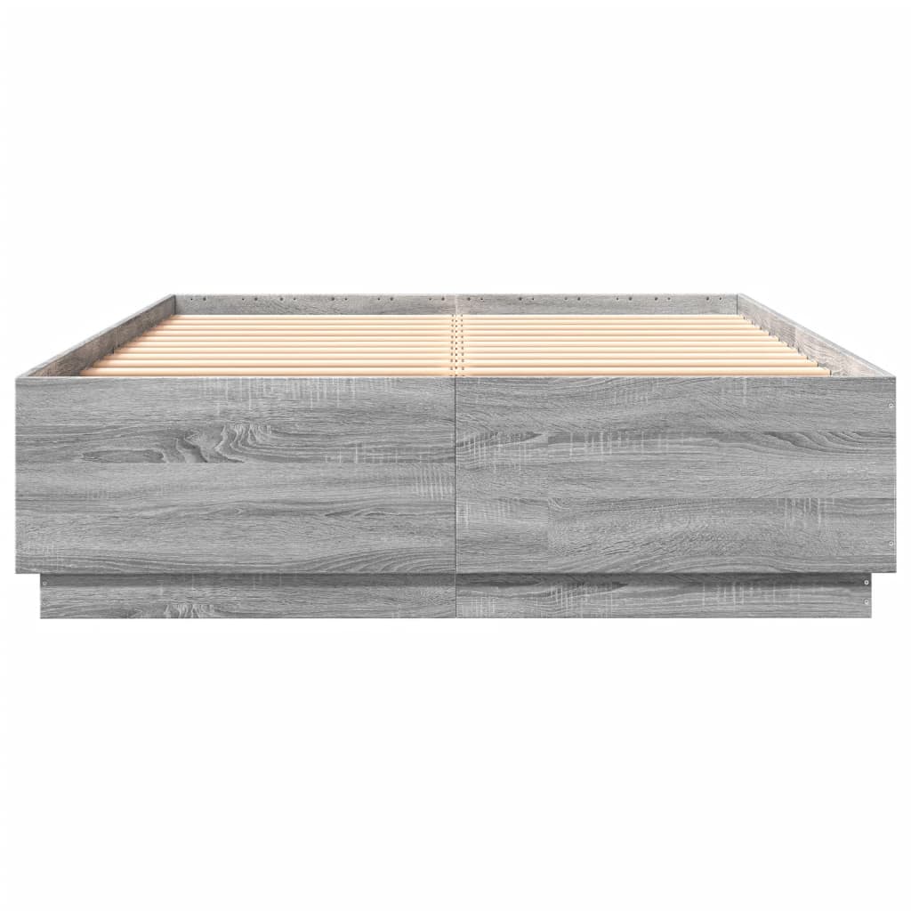 Okvir za krevet boja hrasta 120 x 200 cm od konstruiranog drva