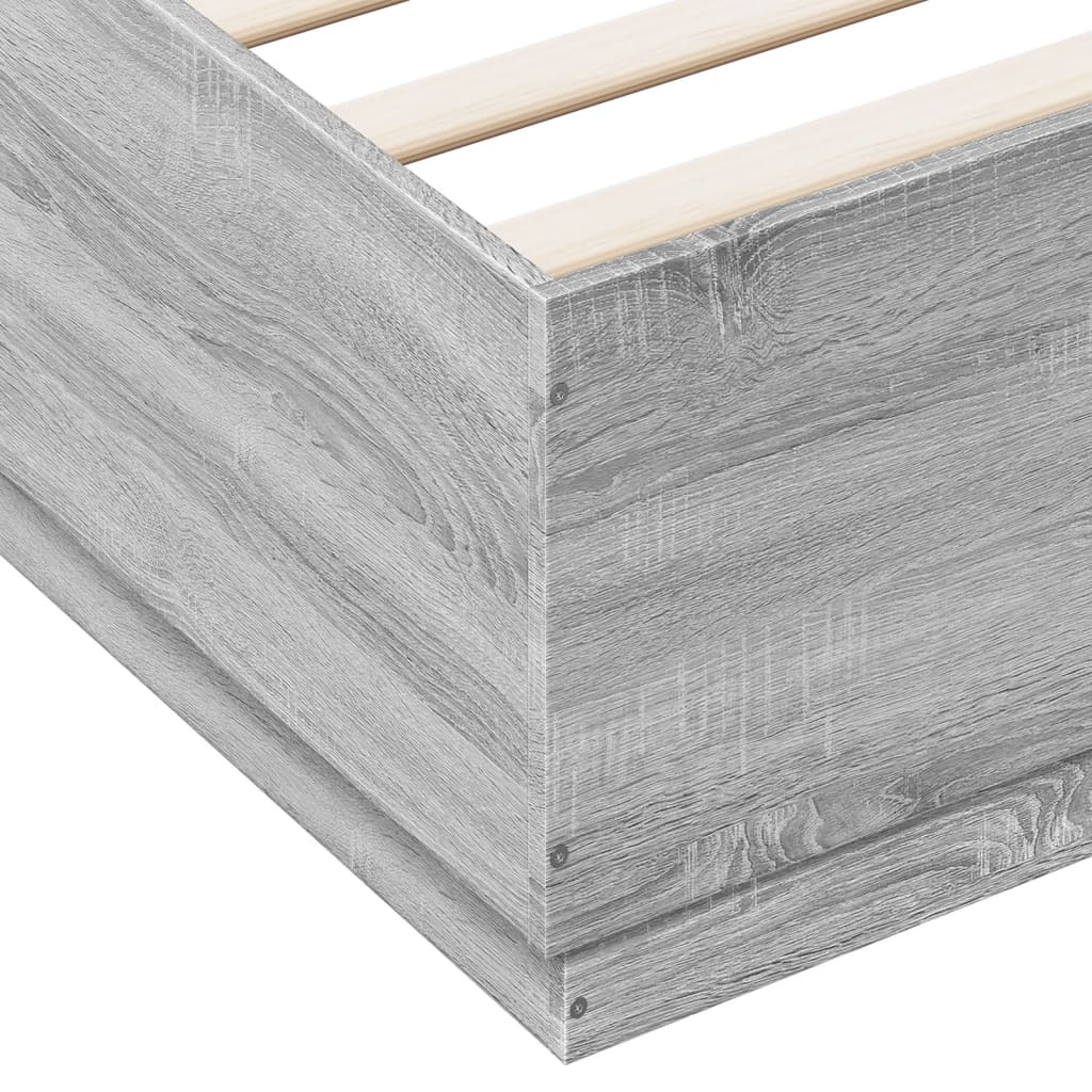 Okvir za krevet boja hrasta 120 x 200 cm od konstruiranog drva