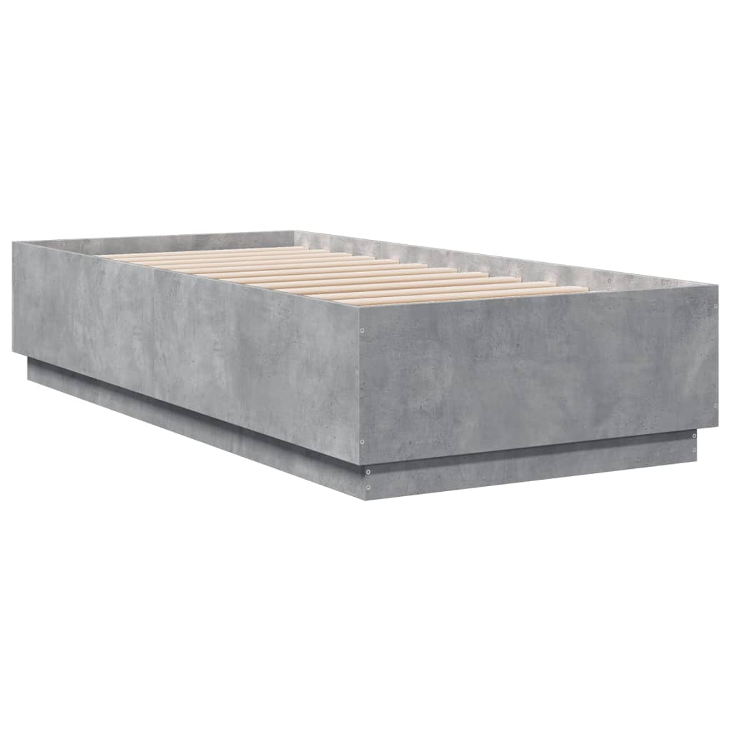 Okvir kreveta boja betona 90x200 cm od konstruiranog drva