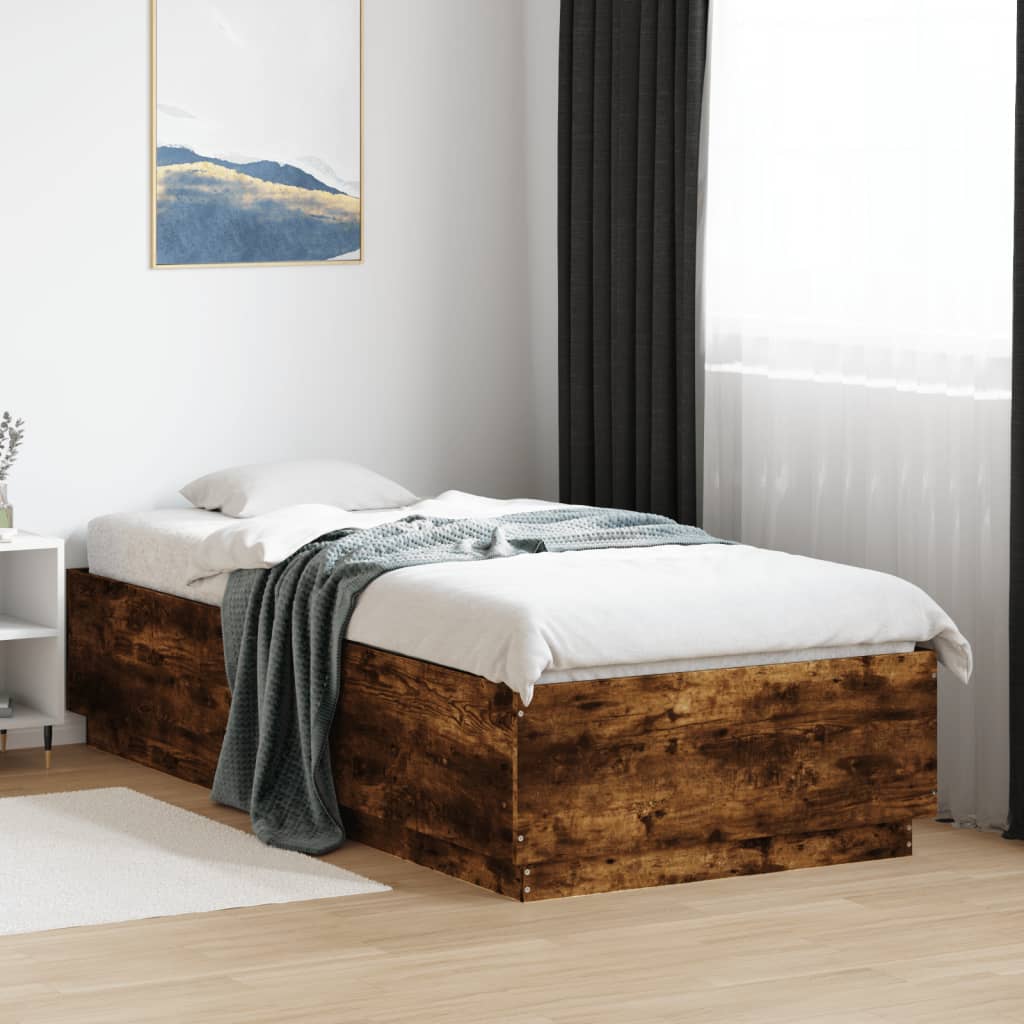 Okvir za krevet boja hrasta 90 x 200 cm konstruirano drvo