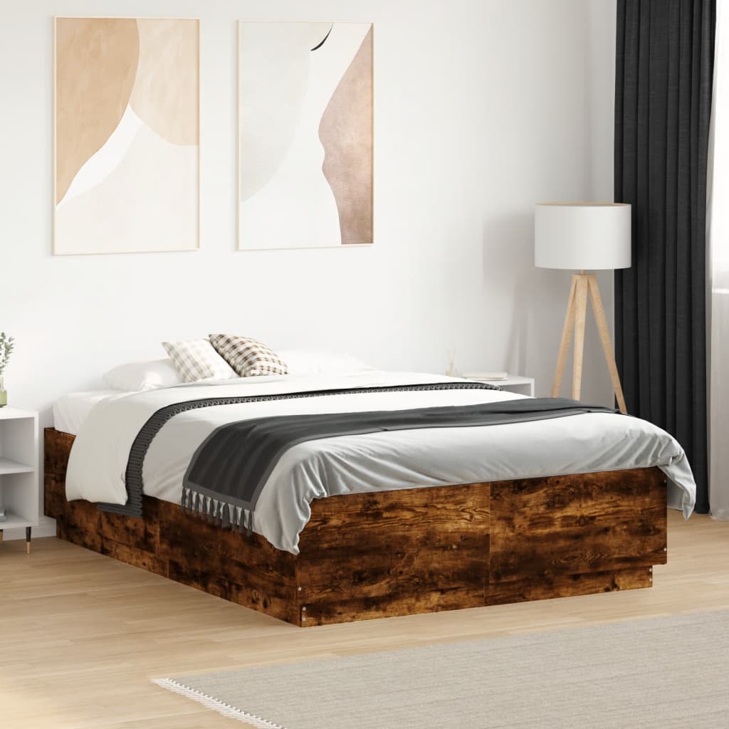 Okvir za krevet boja hrasta 135x190 cm konstruirano drvo