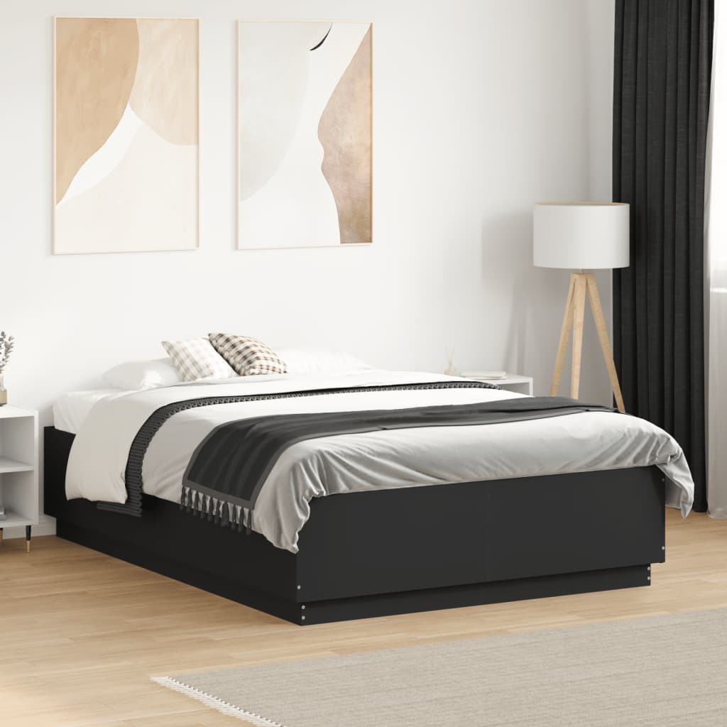Okvir za krevet crni 120x190 cm konstruirano drvo