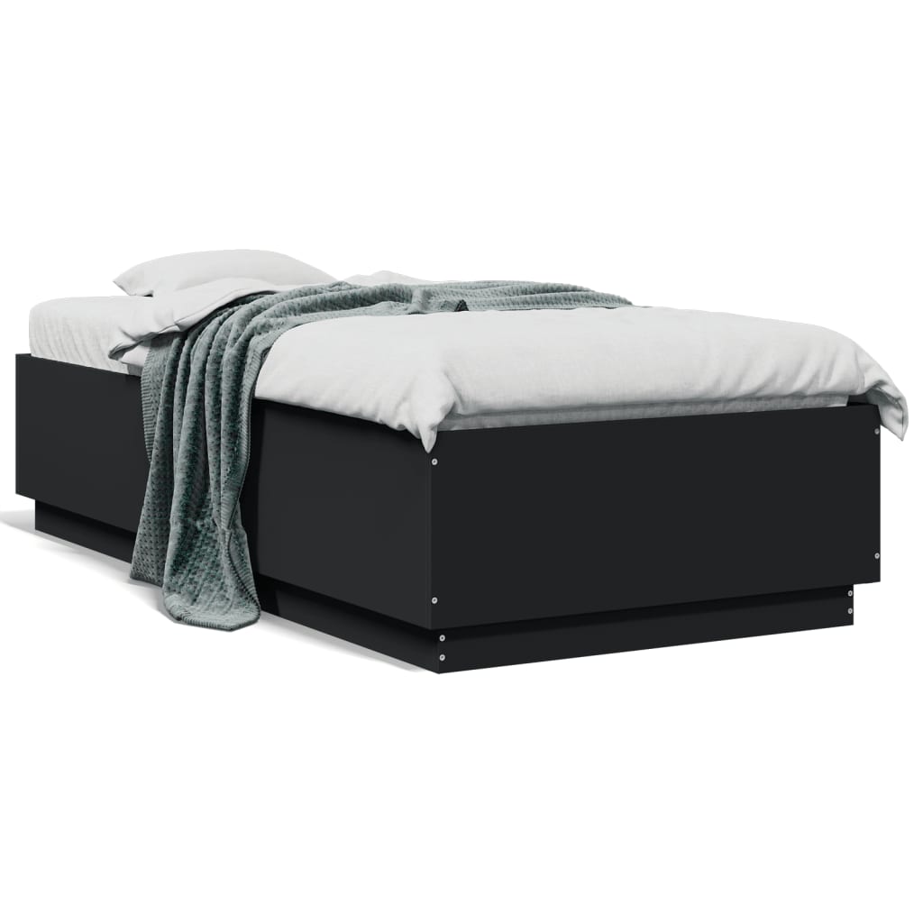 Okvir za krevet crni 90 x 190 cm od konstruiranog drva