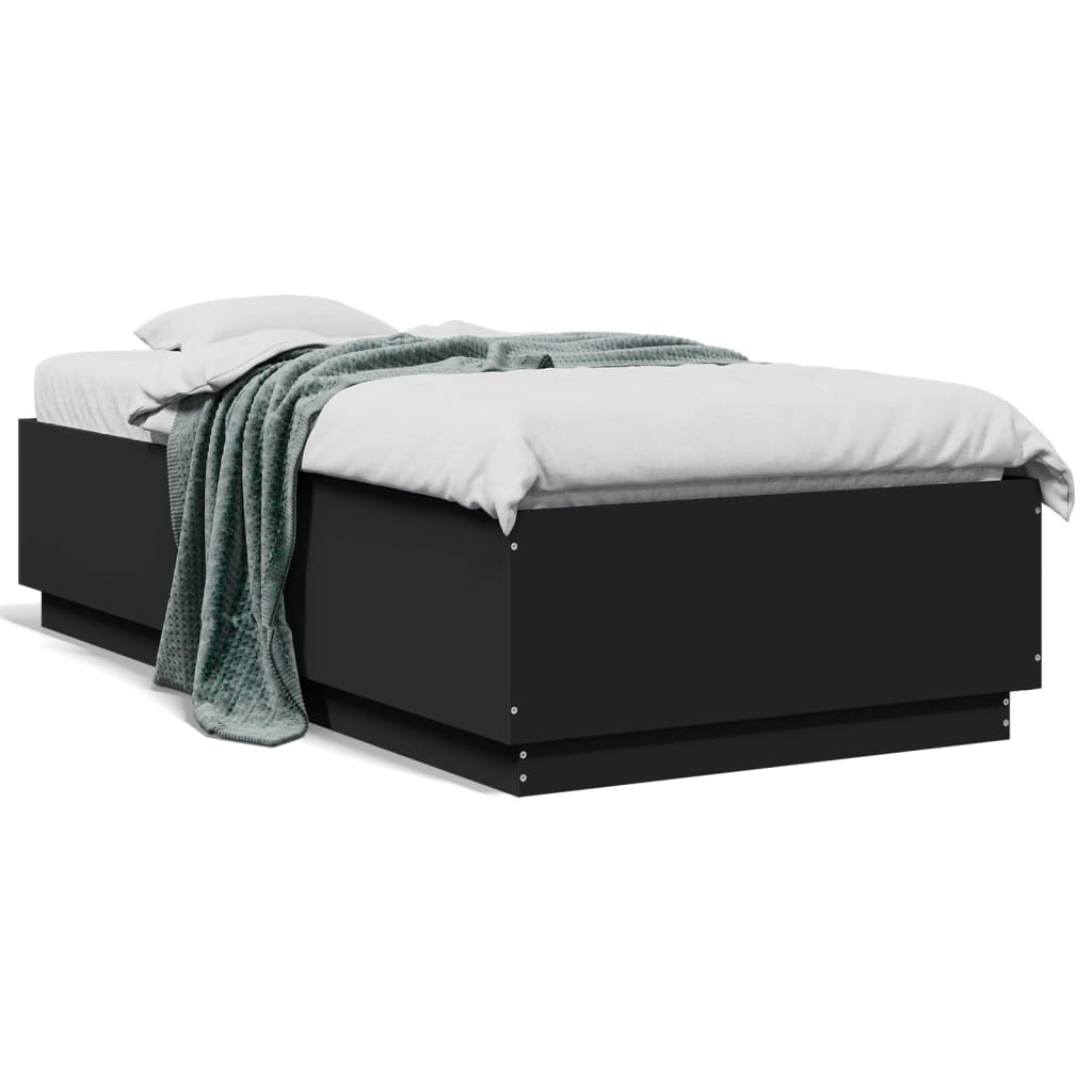 Okvir za krevet crni 75 x 190 cm od konstruiranog drva