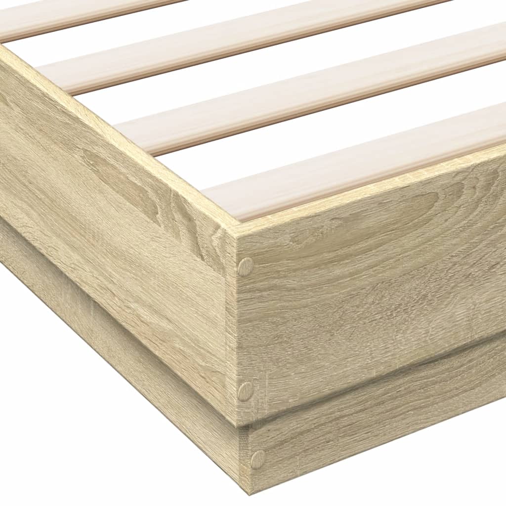 Okvir kreveta s LED svjetlima boja hrasta sonome 160 x 200 cm
