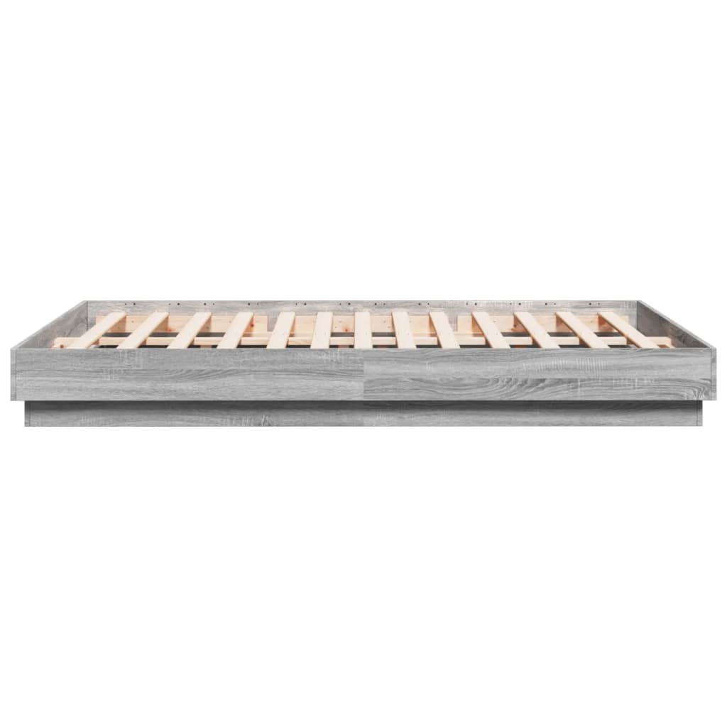 Okvir kreveta s LED svjetlima siva boja hrasta 120 x 200 cm