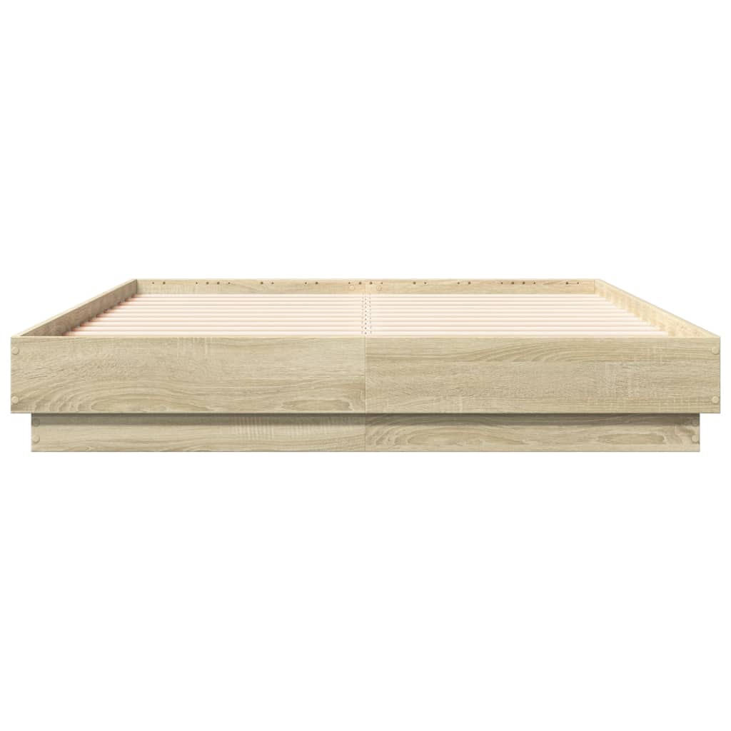 Okvir kreveta s LED svjetlima boja hrasta sonome 120 x 190 cm