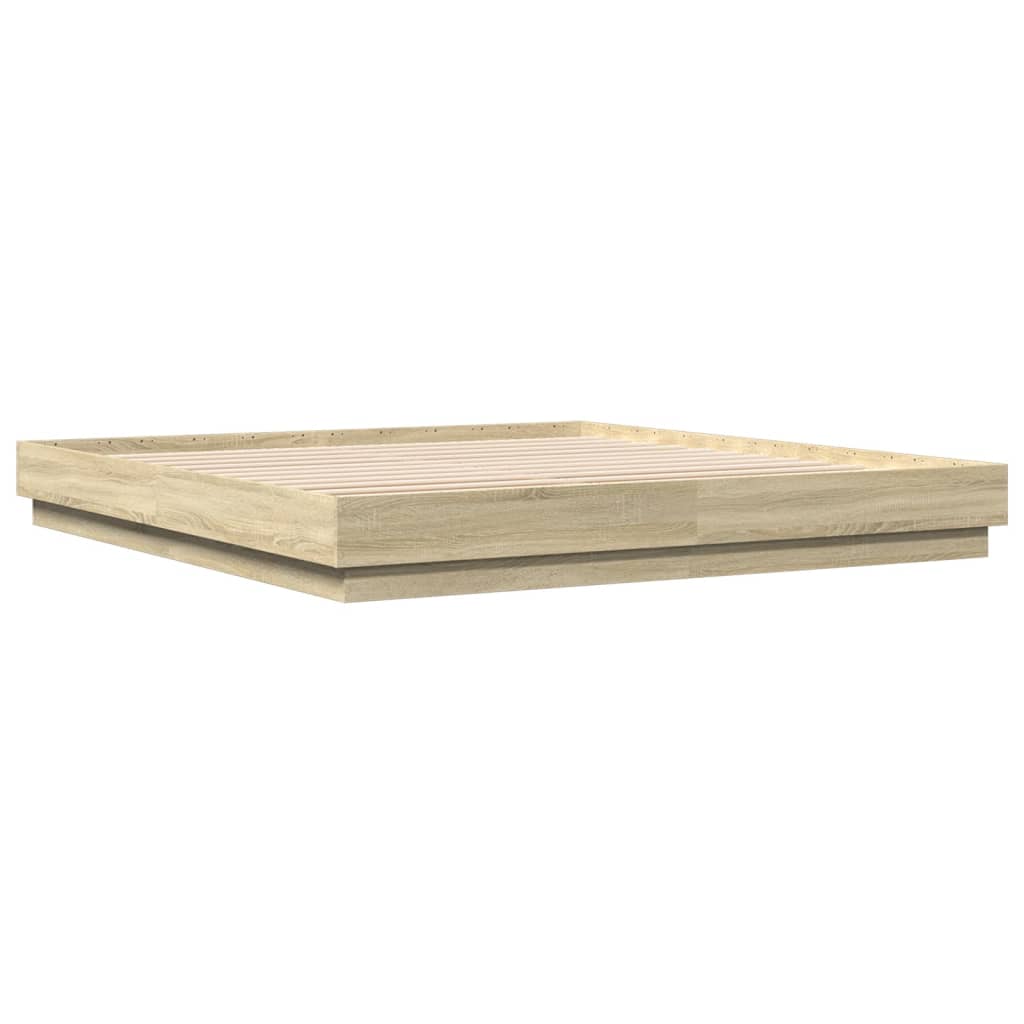 Okvir za krevet boja hrasta 200x200 cm od konstruiranog drva