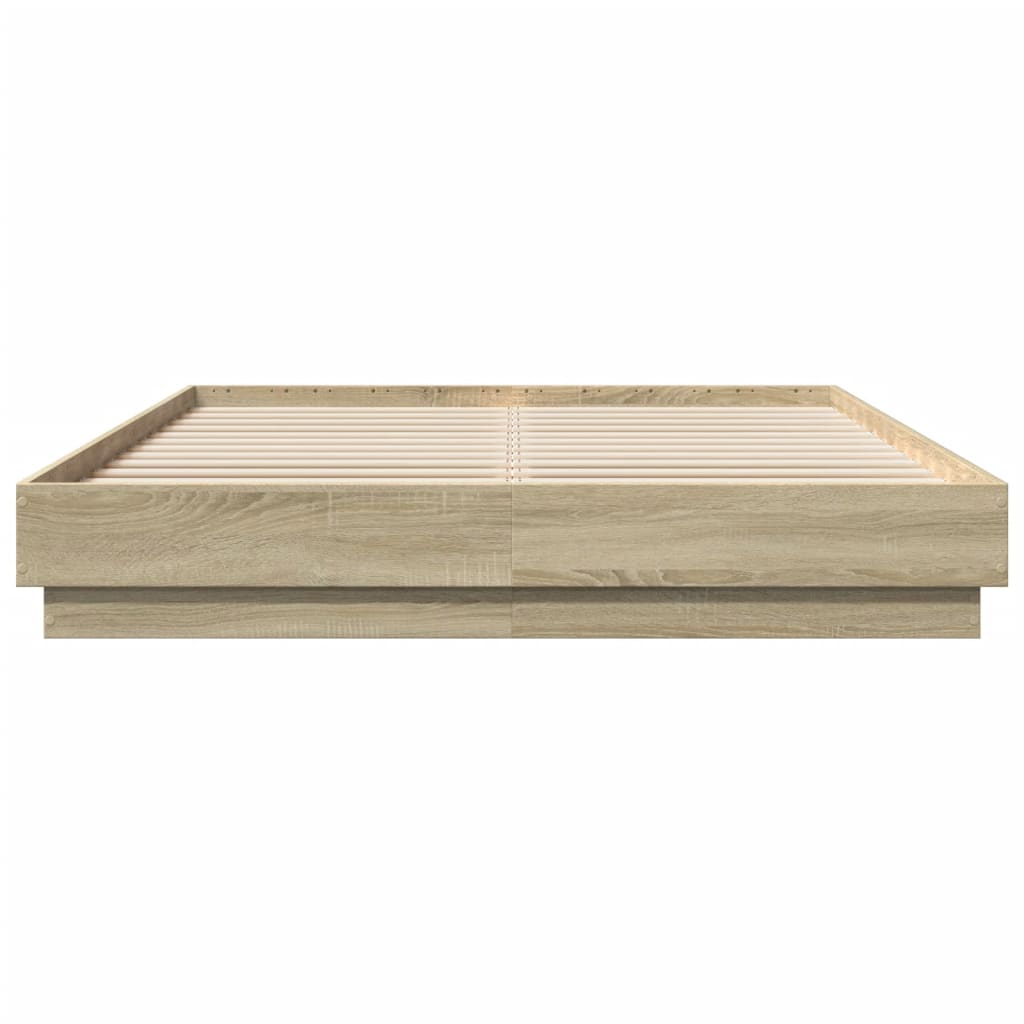 Okvir za krevet boja hrasta 140 x 200 cm konstruirano drvo