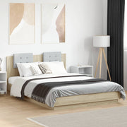 Okvir za krevet s uzglavljem boja hrasta 140x200 cm drveni