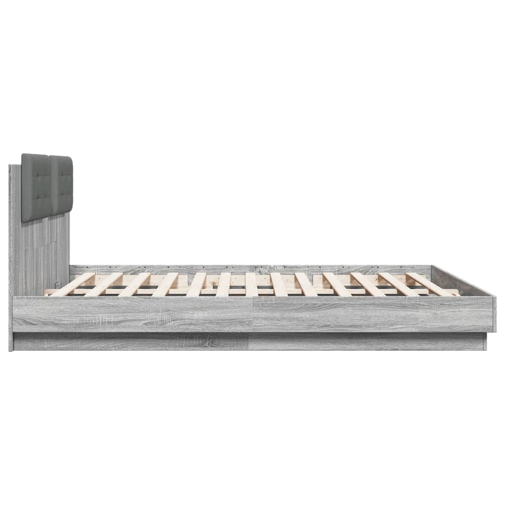Okvir kreveta s uzglavljem LED boja hrasta sonome 200 x 200 cm
