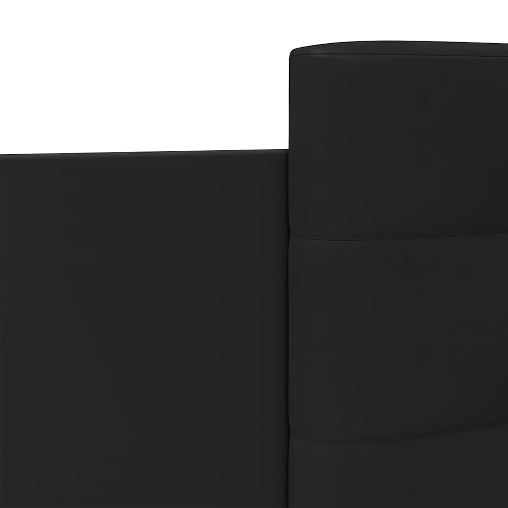 Okvir za krevet s uzglavljem i LED svjetlima crni 75x190 cm